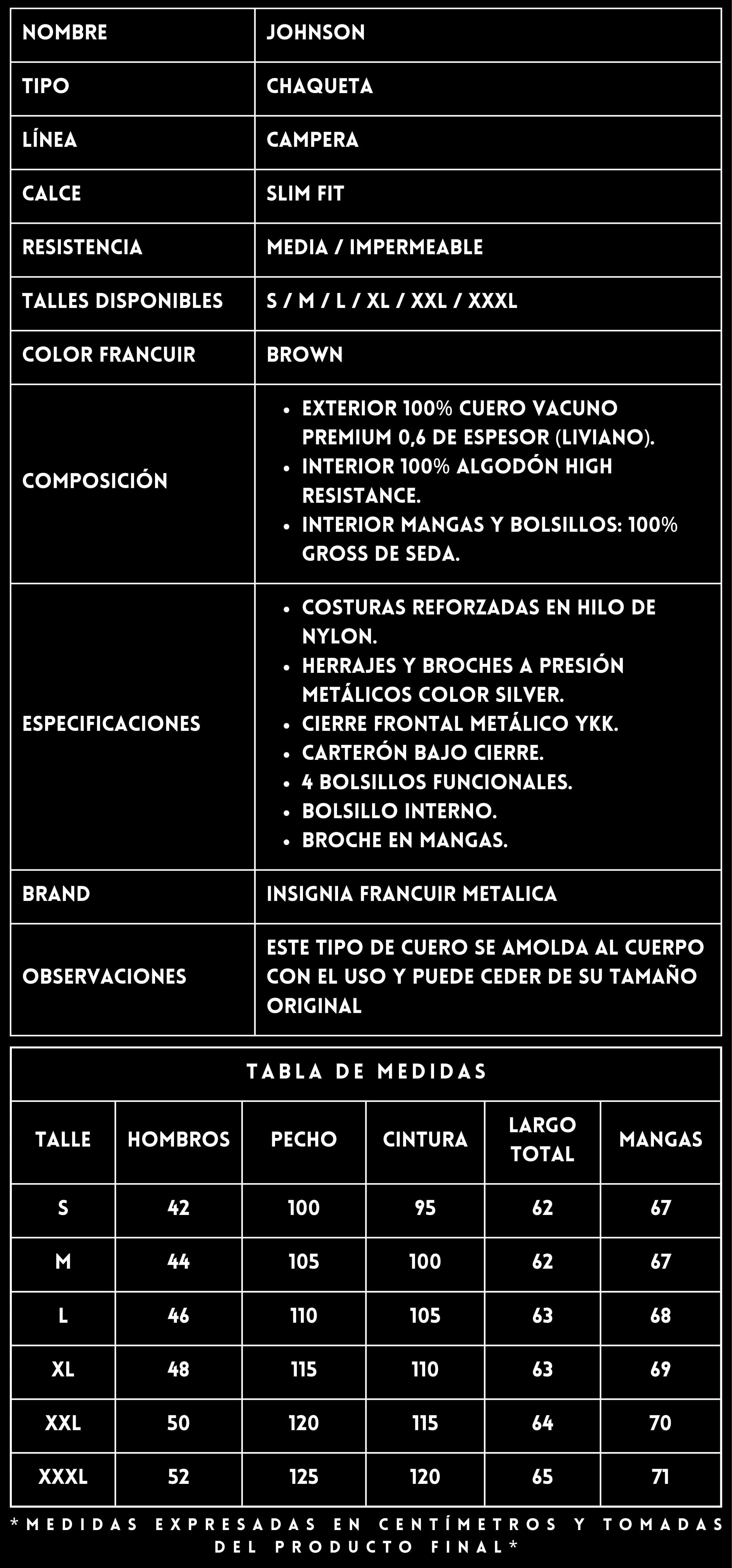 FICHA TÉCNICA_CHAQUETA DE CUERO_JOHNSON BROWN_FRANCUIR